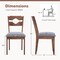 Brown, Grey Fabric Dining Chair Set 2 Padded Seat Rubber Wood Rustic Farmhouse